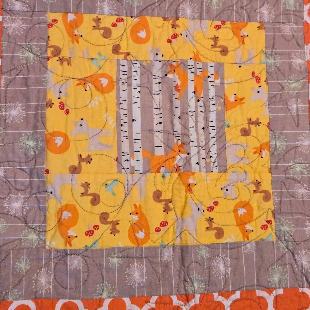 Handmade Fox Themed Quilt 52